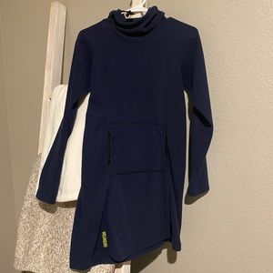 Melanzana Navy Ribbed Long-Sleeve Tunic Dress